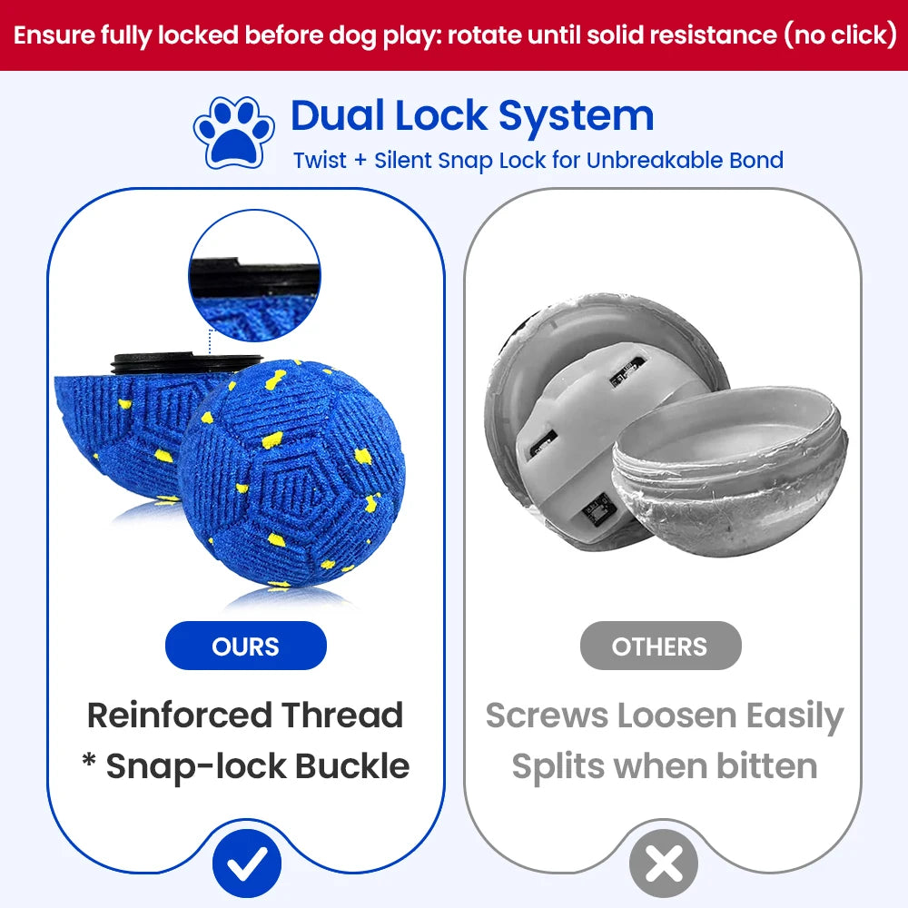 Smart Interactive Dog Ball, Indestructible E-TPU Toy for Aggressive Chewers, Automatic Moving,Waterproof Rechargeable Ball Toys