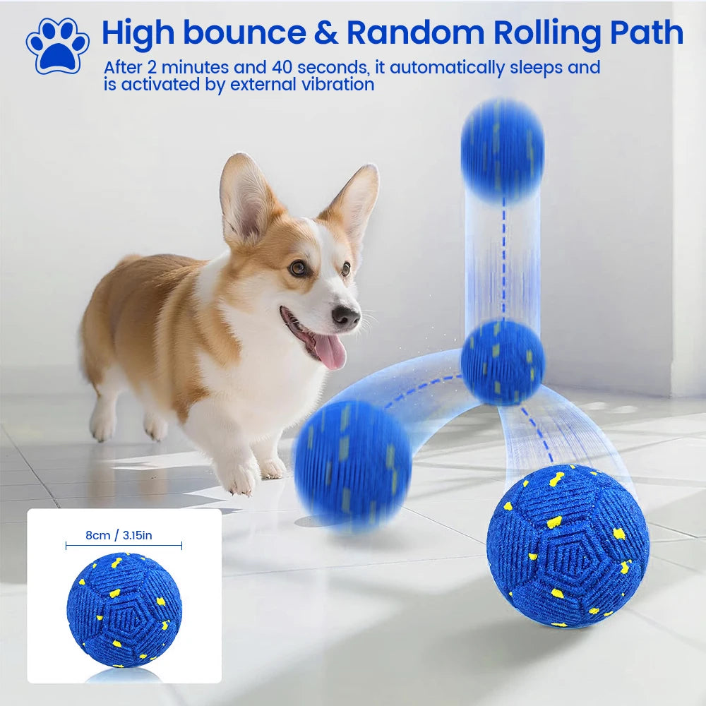 Smart Interactive Dog Ball, Indestructible E-TPU Toy for Aggressive Chewers, Automatic Moving,Waterproof Rechargeable Ball Toys